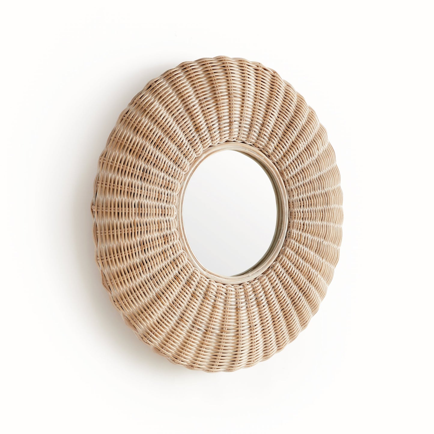 Round Woven Rattan Wall Mirror - Nuvé