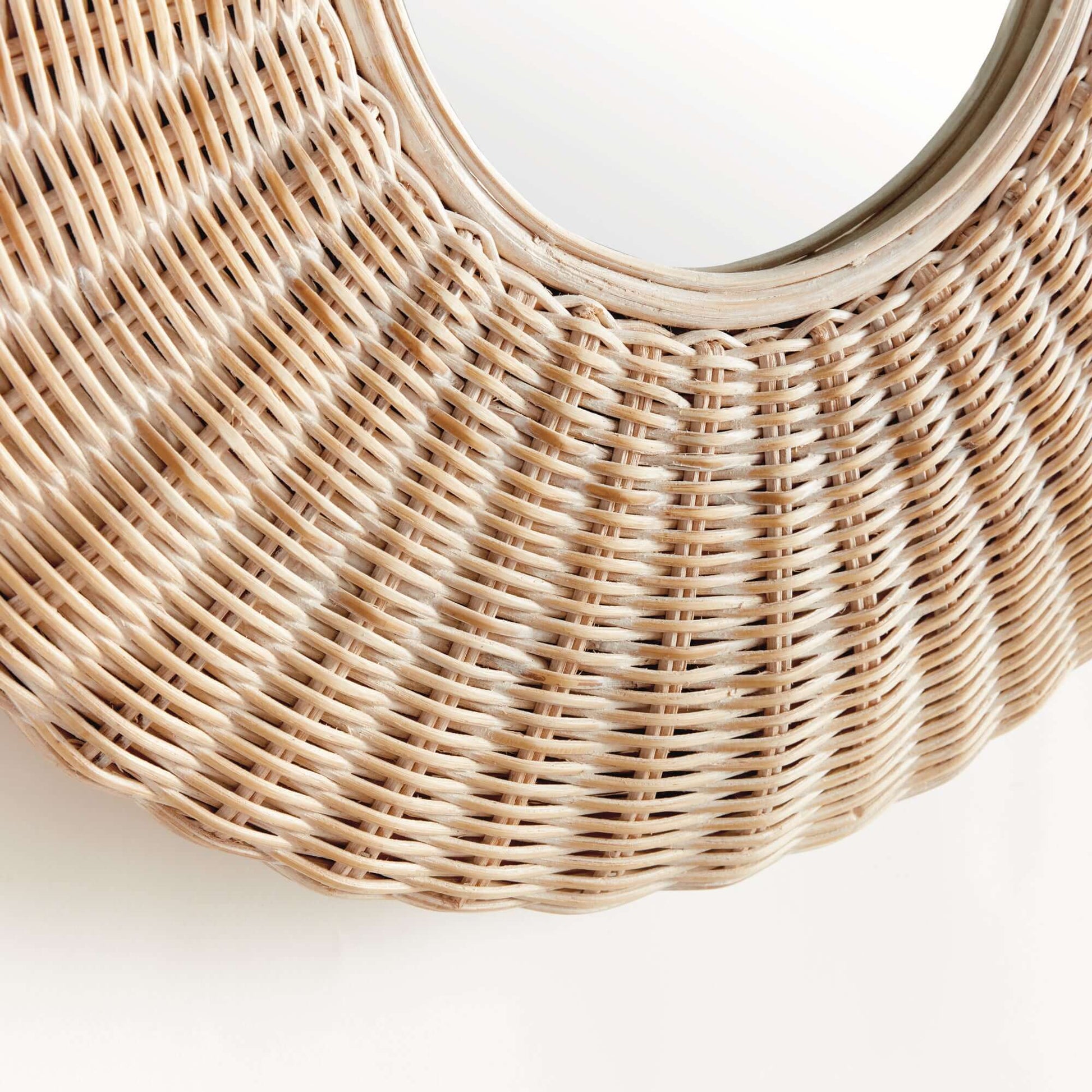 Round Woven Rattan Wall Mirror - Nuvé