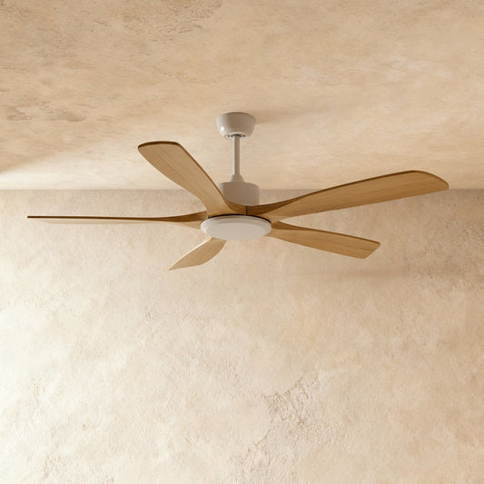 Residence Supply Ruha ceiling fan with sleek design and modern blades, suitable for home lighting and cooling.