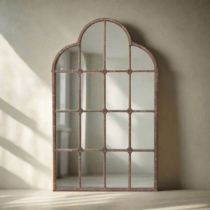 Rustic Farmhouse Iron Windowpane Mirror - Nuvé