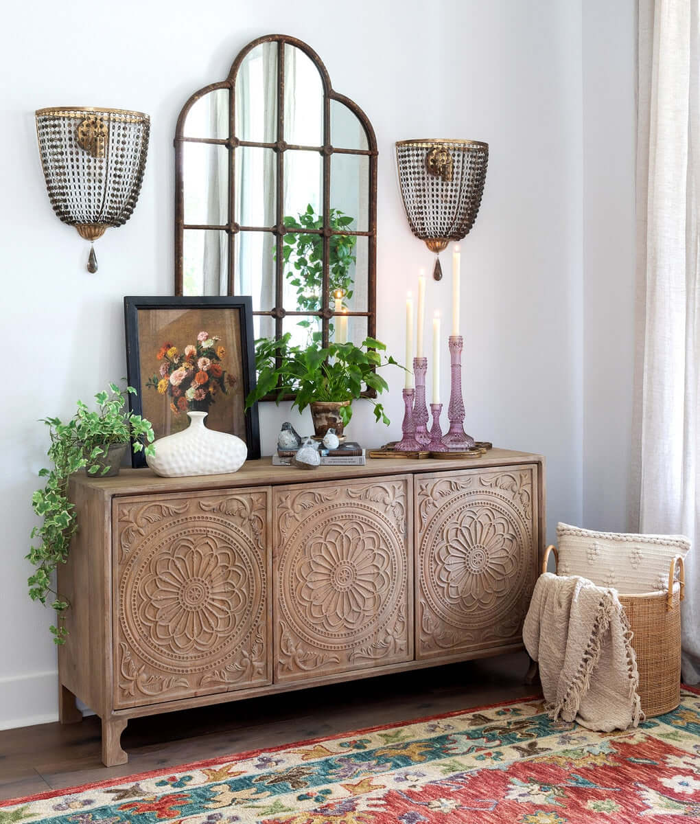 Rustic Farmhouse Iron Windowpane Mirror - Nuvé
