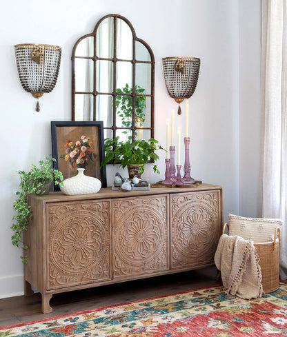 Rustic Farmhouse Iron Windowpane Mirror - Nuvé