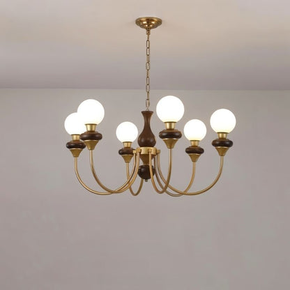 Elegant Scyre chandelier by Residence Supply featuring multiple glass globes and a sleek metal frame, ideal for modern lighting.