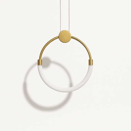Sehmla Pendant Light by Residence Supply hanging from ceiling with a modern design and clear glass shade.