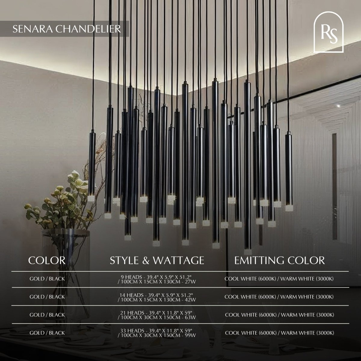 Elegant Senara Chandelier by Residence Supply with multiple light fixtures and intricate metal design for luxurious lighting.