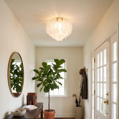 Serelle Frosted Petal Flush Mount Ceiling Light