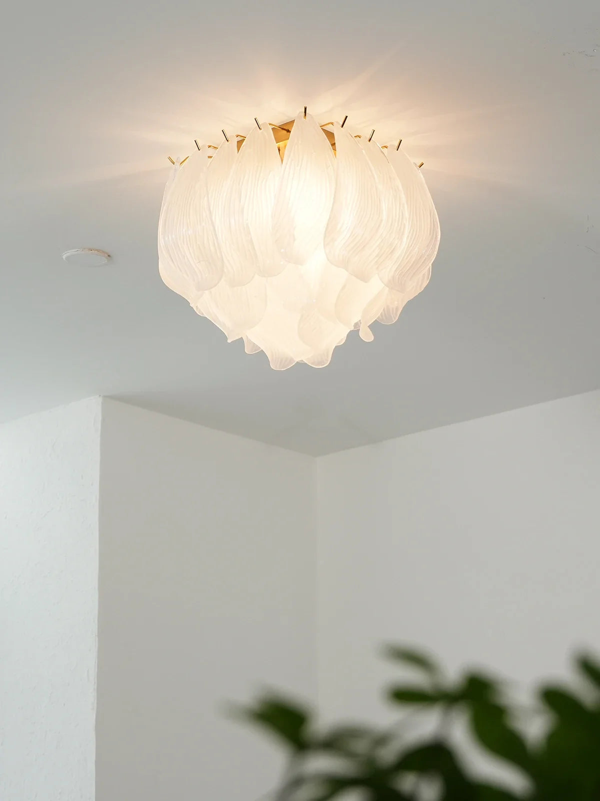 Serelle Frosted Petal Flush Mount Ceiling Light