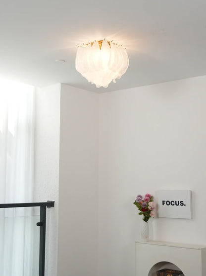 Serelle Frosted Petal Flush Mount Ceiling Light