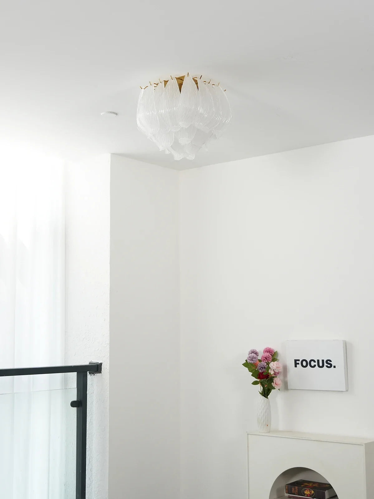 Serelle Frosted Petal Flush Mount Ceiling Light