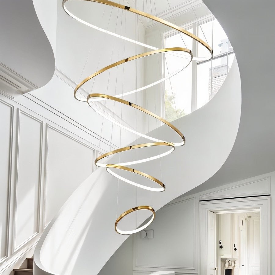 Shalom Round Chandelier by Residence Supply featuring a modern circular design with metal and glass elements.