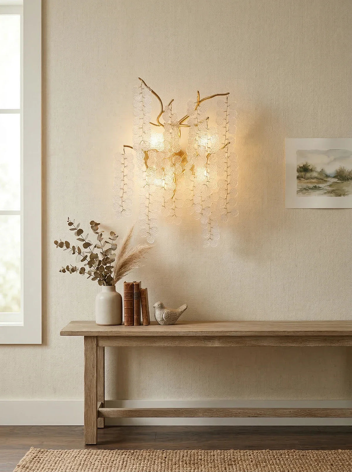 Shiro Noda wall lamp by korewolamp featuring a minimalist design with a slender black frame and warm lighting.