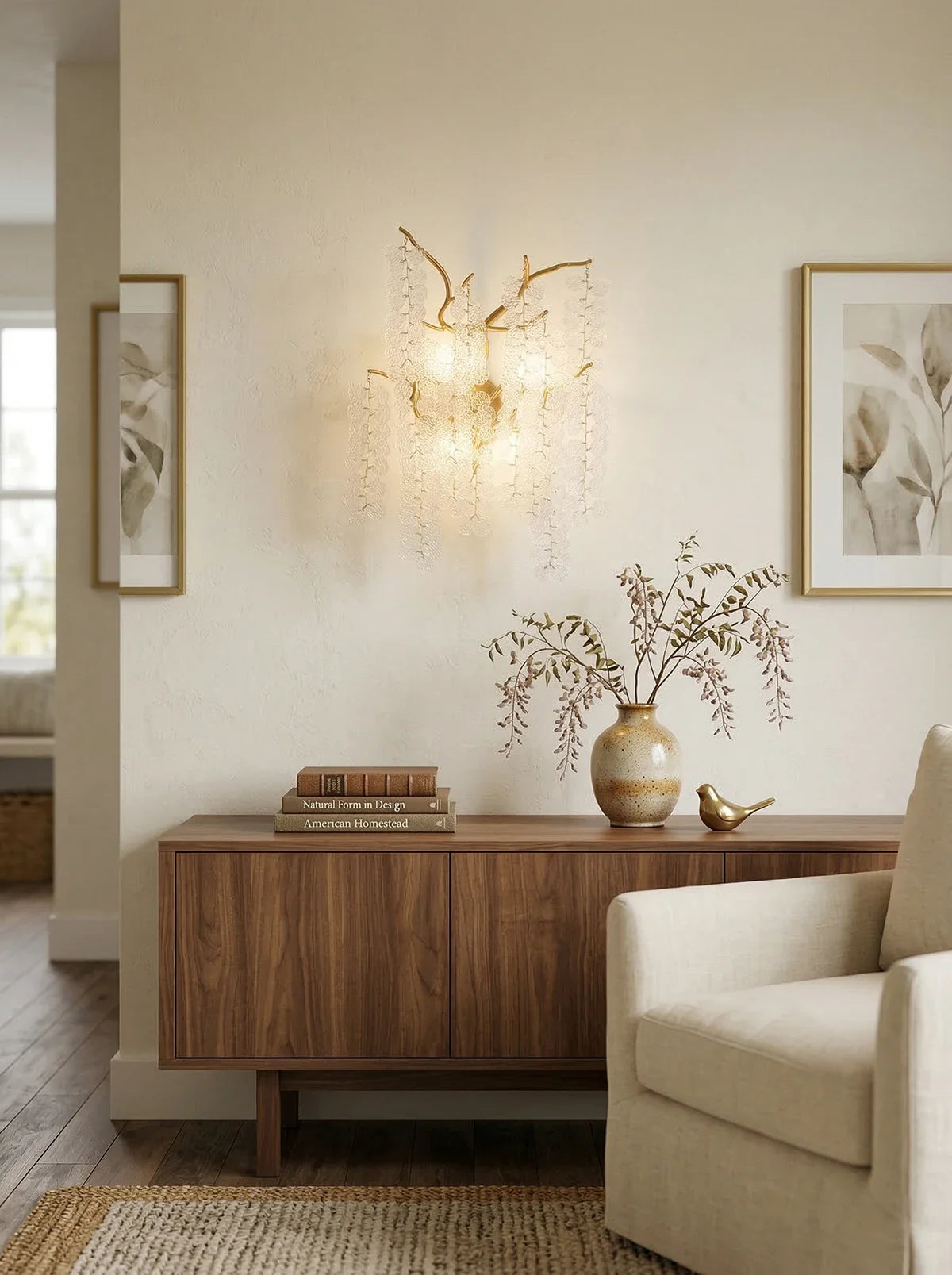 Shiro Noda wall lamp by Korewolamp featuring a minimalist design with a soft glowing light on a neutral wall.