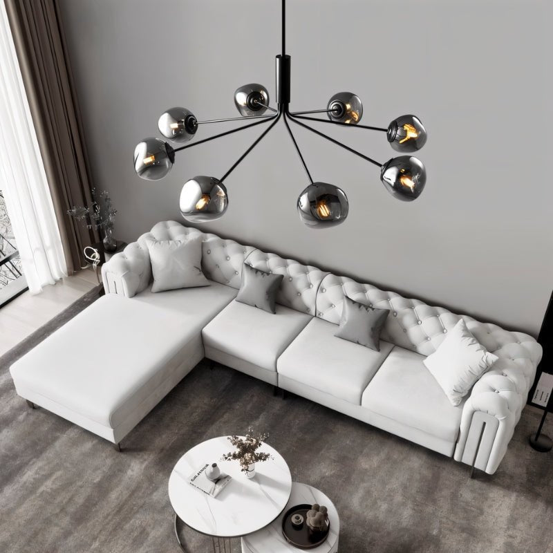 Modern Sindr ceiling lamp from Residence Supply with a sleek, minimalist design and a brushed metal finish.