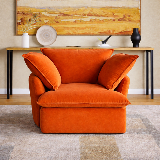 Sabi Modular Boucle Cloud Sofa - Orange - Single Seater Sofa - Nuvé
