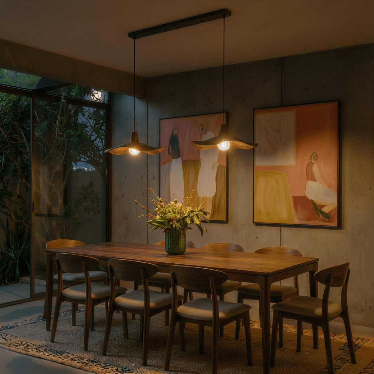 Residence Supply Siraj Pendant Light hanging fixture with sleek modern design and multiple bulb sockets.