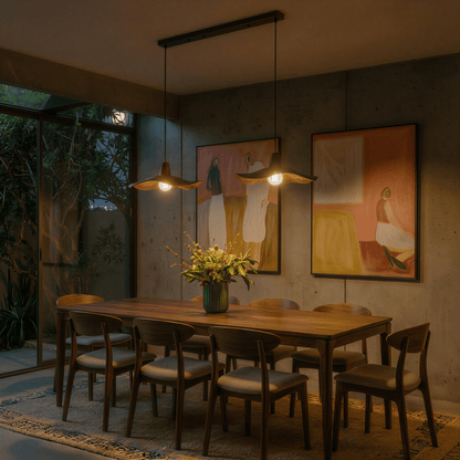 Residence Supply Siraj Pendant Light hanging fixture with sleek modern design and multiple bulb sockets.