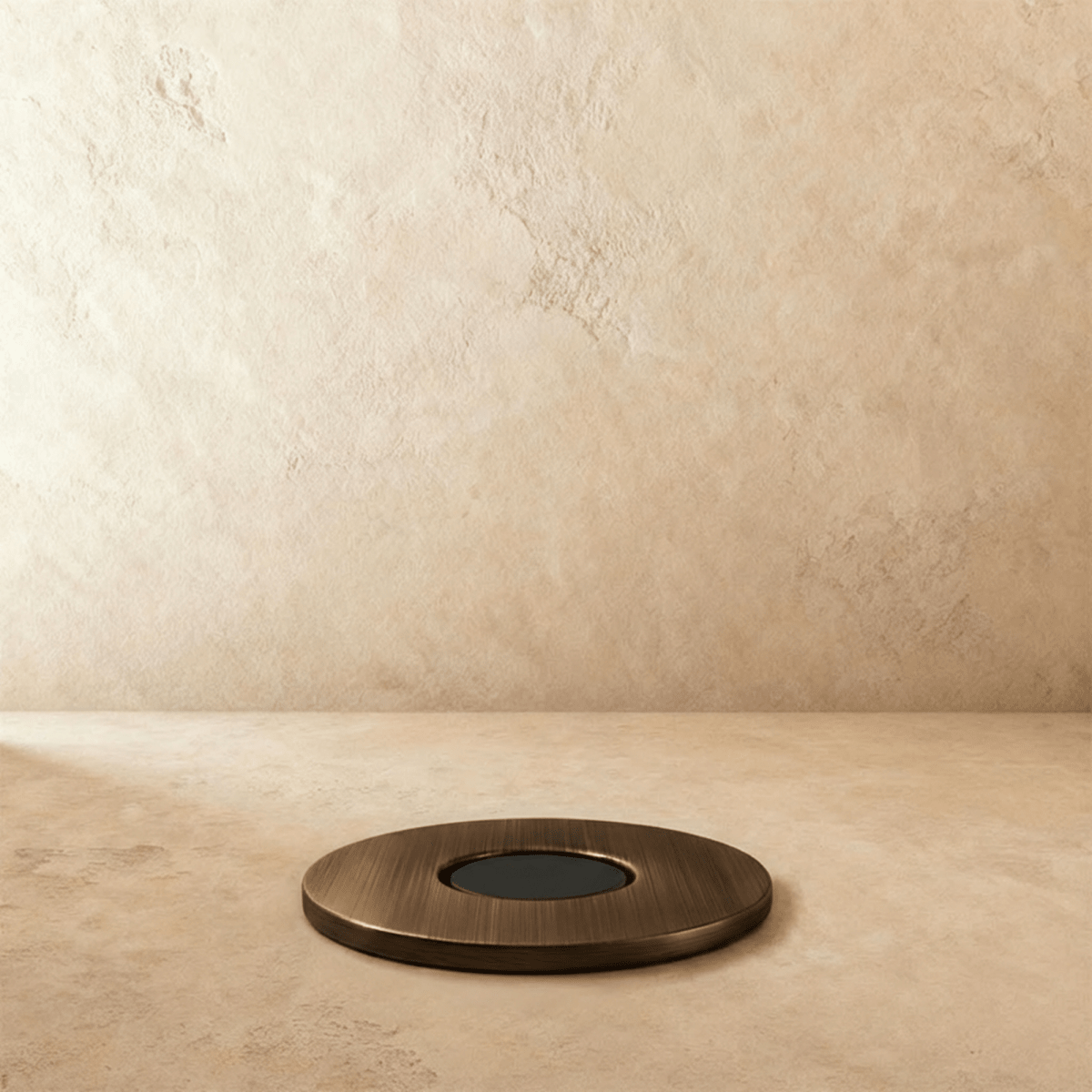Residence Supply Siste Concealed Magnetic Door Stop installed on a door, securely holding it open in a home or garden setting.