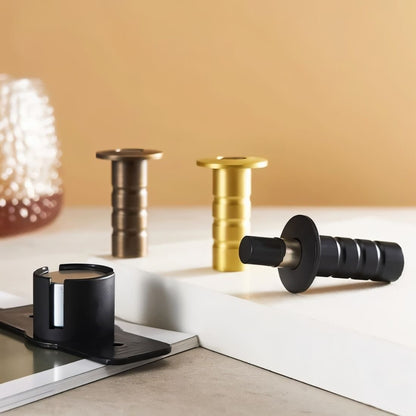 Magnetic door stop by Residence Supply, concealed design, mounted on wall to prevent door from opening too far.