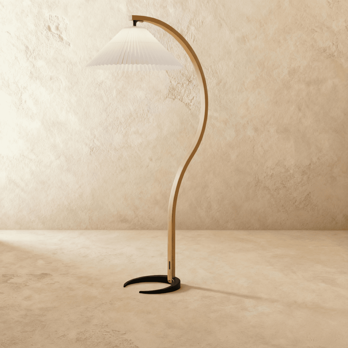 Skiastro Floor Lamp by Residence Supply featuring a sleek modern design with a tall stand and a round lampshade.
