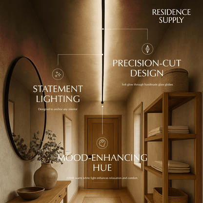 Residence Supply Skyline Wall Lamp with sleek metal finish and modern design, mounted on a wall.