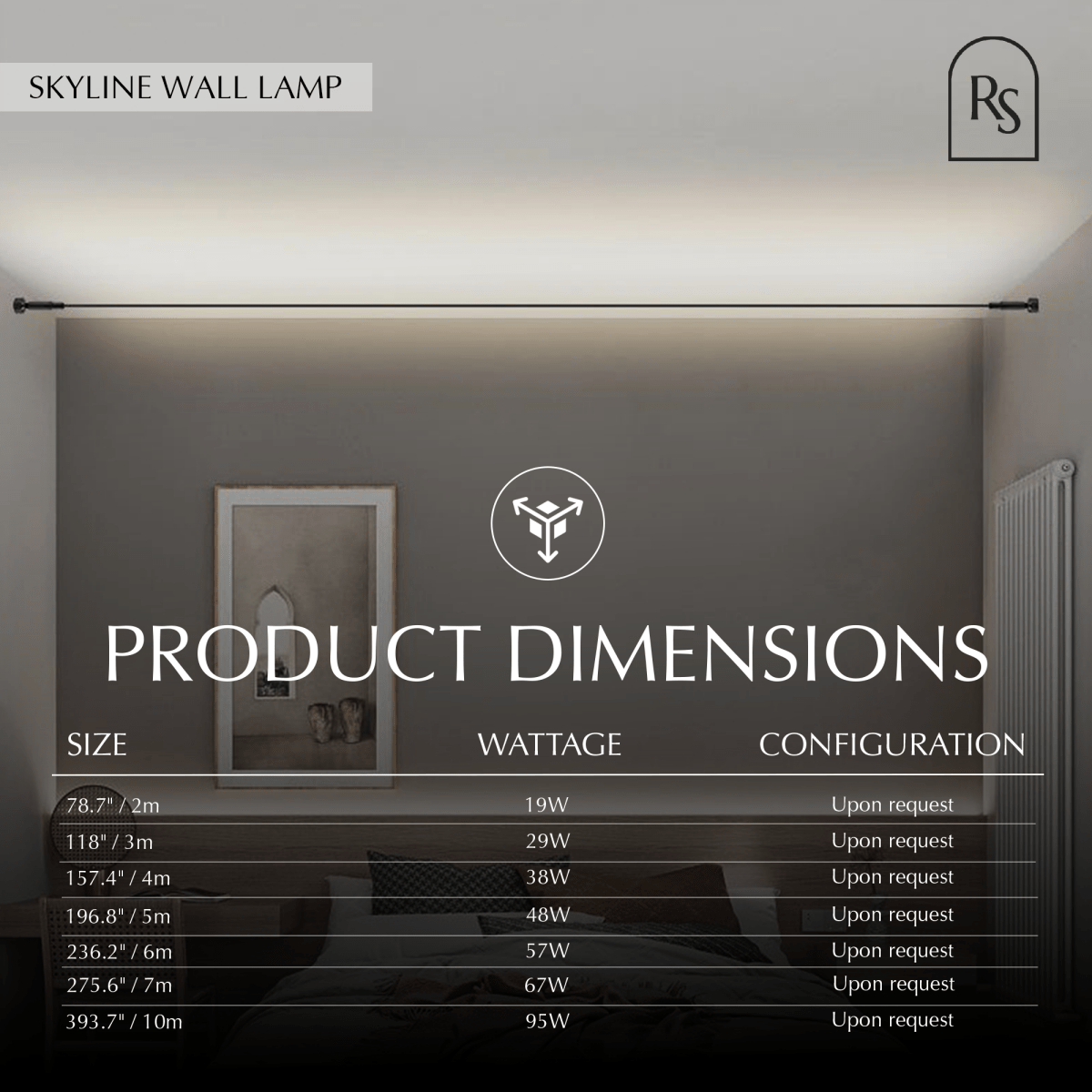 Residence Supply Skyline Wall Lamp showing modern design with sleek metal finish and adjustable arm, mounted on a wall.