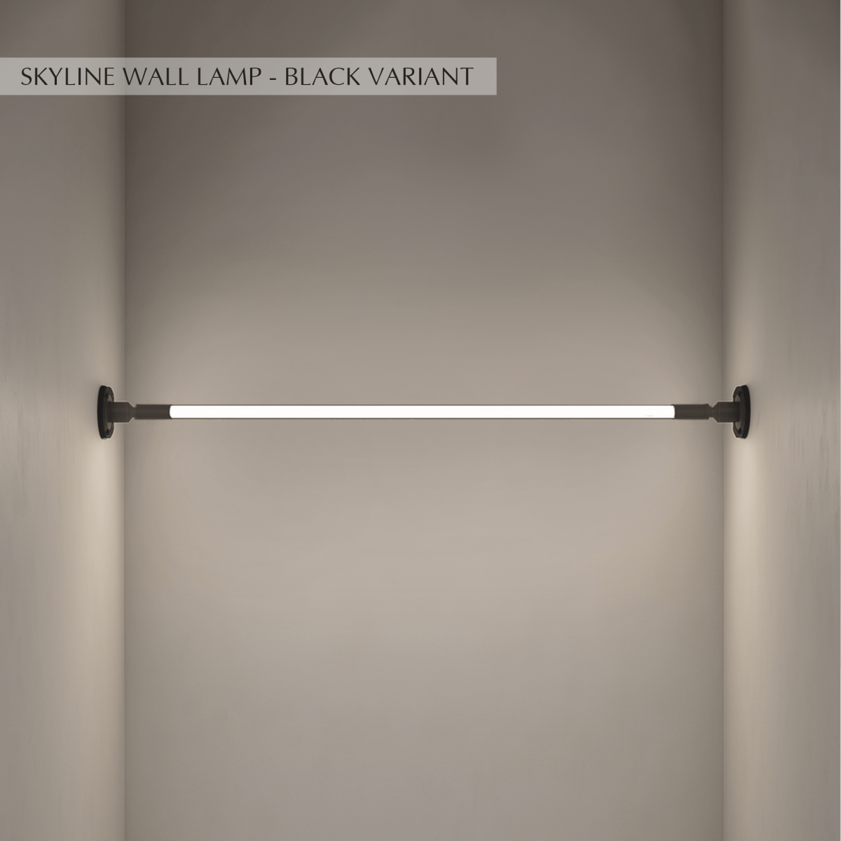 Residence Supply Skyline Wall Lamp with sleek metal finish and modern design, mounted on a wall.