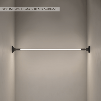 Residence Supply Skyline Wall Lamp with sleek metal finish and modern design, mounted on a wall.