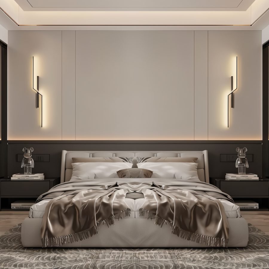 Residence Supply slant wall lamp mounted on a wall with a modern design, featuring a sleek metal arm and adjustable shade.