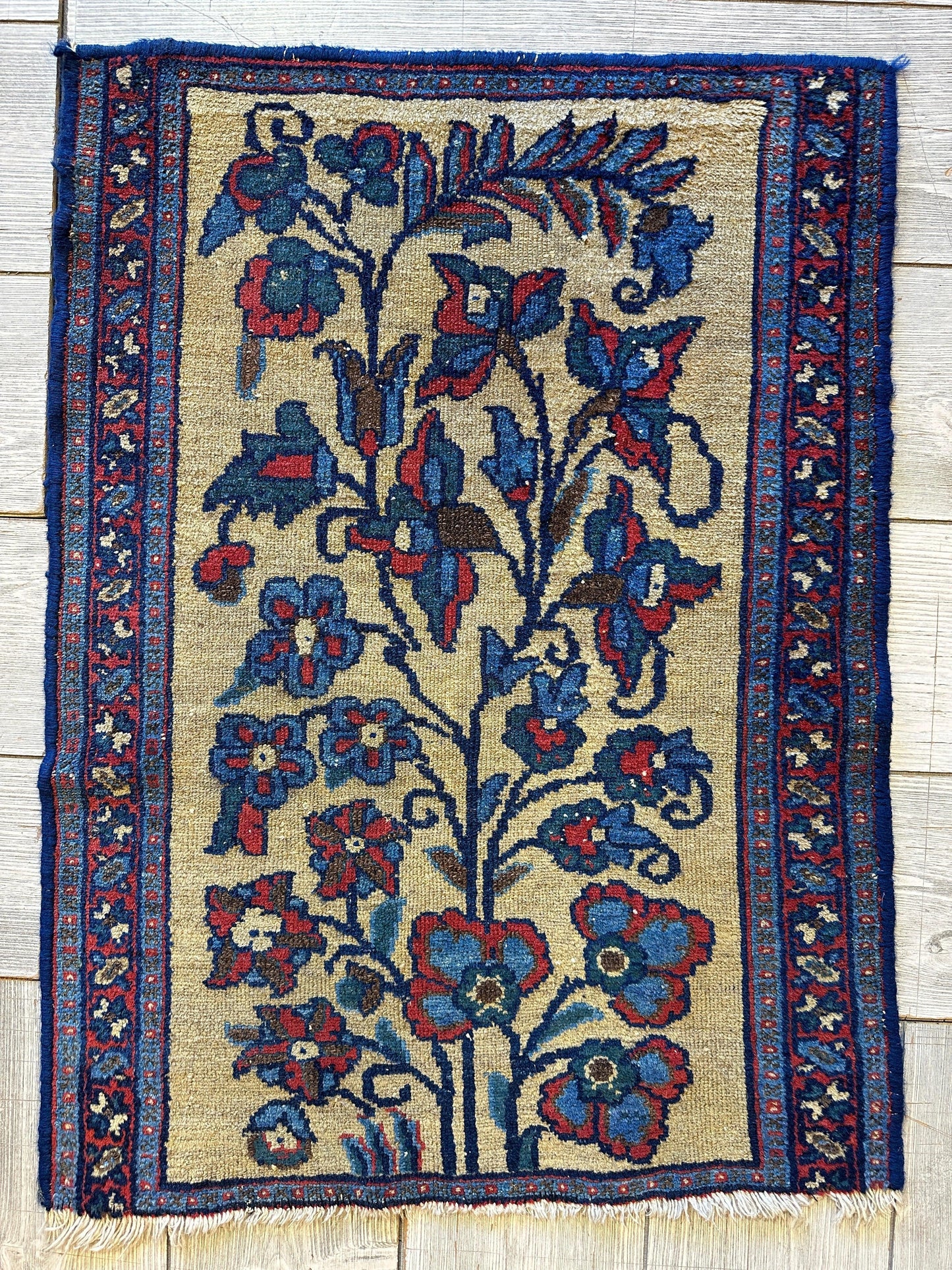 Small Antique Persian Malayer Tree of Life Rug 23” x 33” - Nuvé