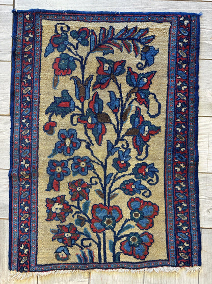 Small Antique Persian Malayer Tree of Life Rug 23” x 33” - Nuvé