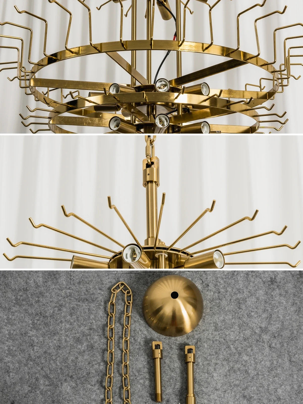 Smoked Striped Glass Tube Waterfall Chandelier