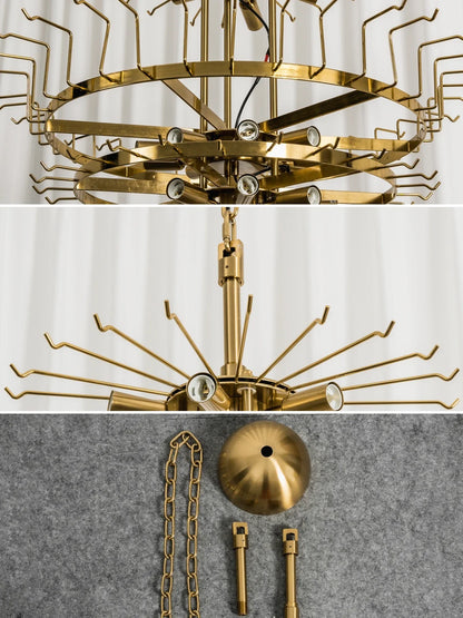 Smoked Striped Glass Tube Waterfall Chandelier
