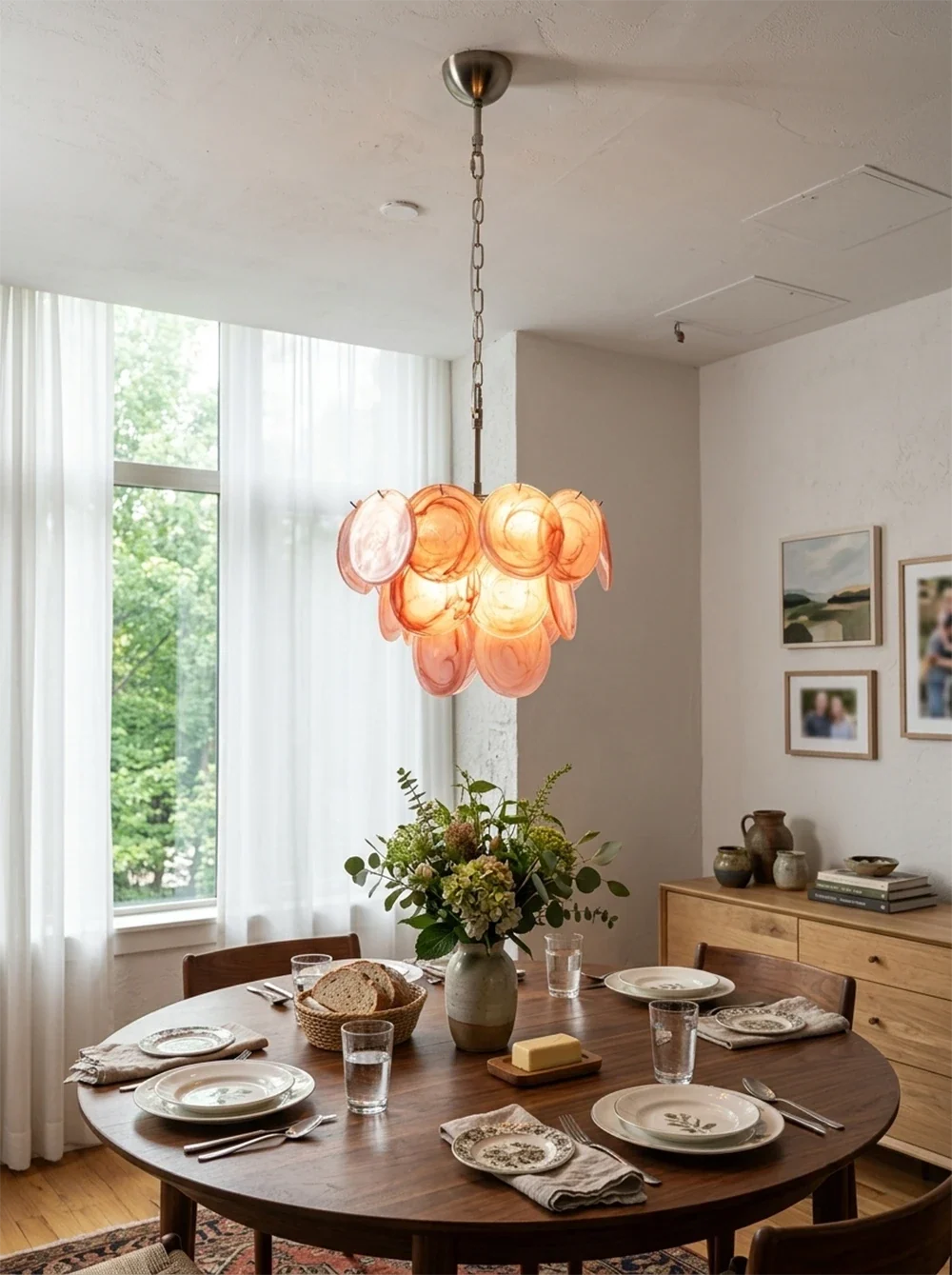 Retro Glass Disc Chandelier