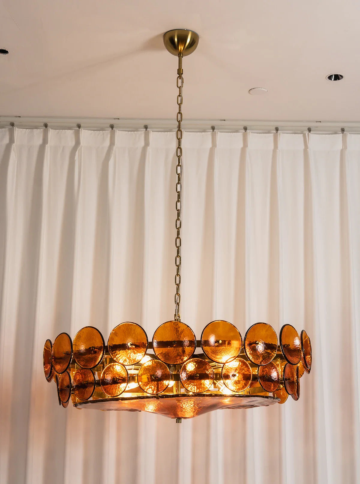 Solaris Disc Murano Glass Chandelier
