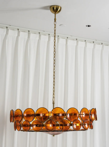 Solaris Disc Murano Glass Chandelier