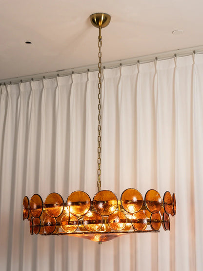Solaris Disc Murano Glass Chandelier