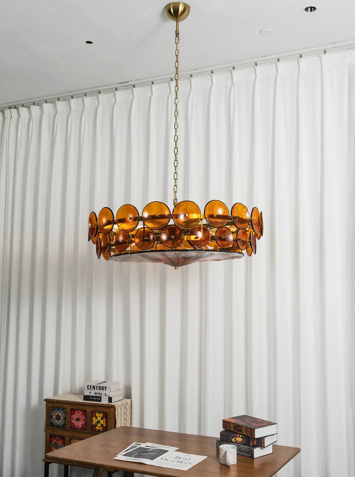 Solaris Disc Murano Glass Chandelier