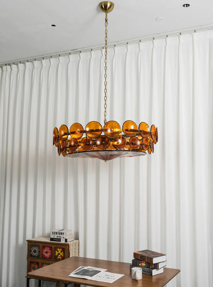 Solaris Disc Murano Glass Chandelier