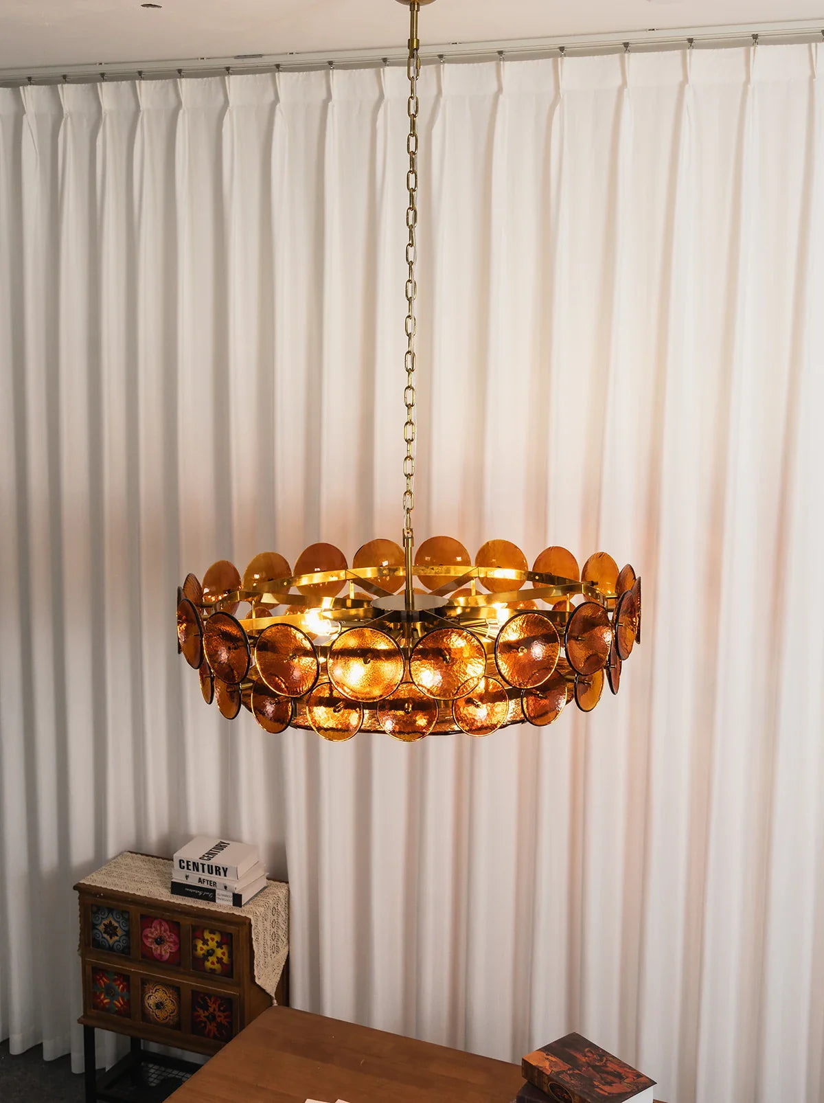 Solaris Disc Murano Glass Chandelier