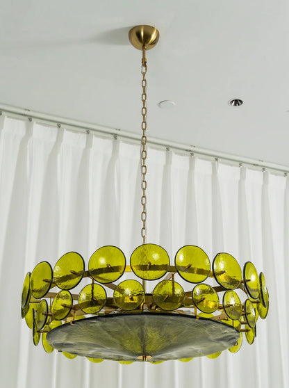 Solaris Disc Murano Glass Chandelier