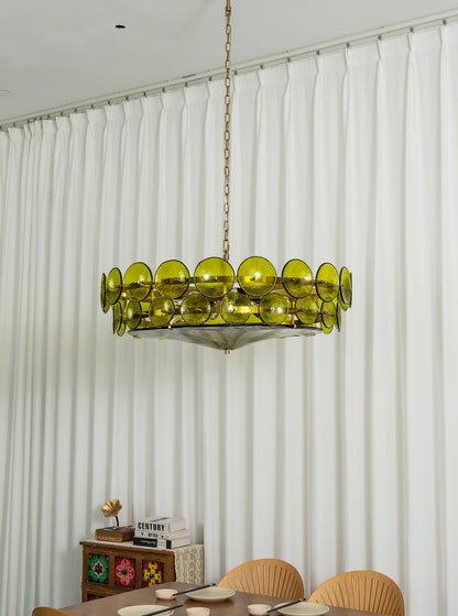 Solaris Disc Murano Glass Chandelier