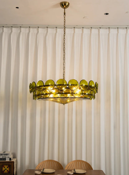 Solaris Disc Murano Glass Chandelier