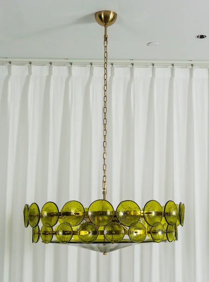 Solaris Disc Murano Glass Chandelier