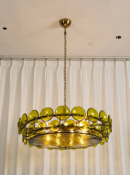 Solaris Disc Murano Glass Chandelier