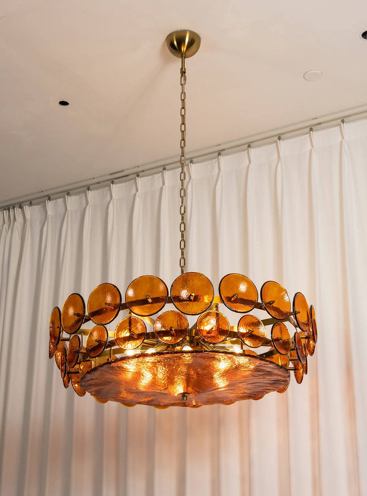 Solaris Disc Murano Glass Chandelier