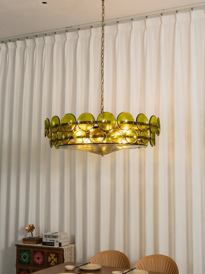 Solaris Disc Murano Glass Chandelier