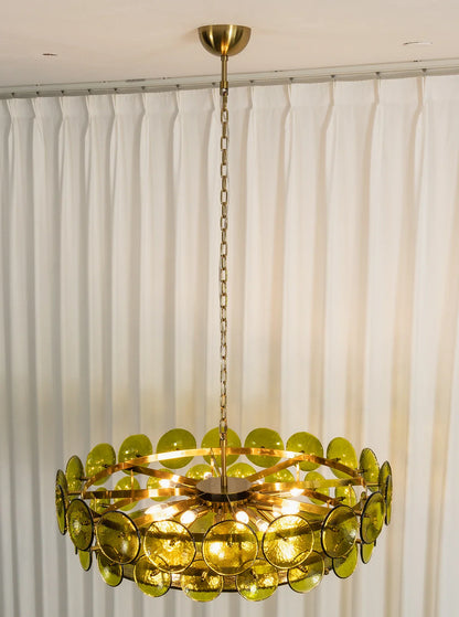 Solaris Disc Murano Glass Chandelier