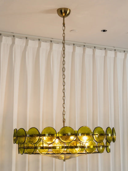 Solaris Disc Murano Glass Chandelier