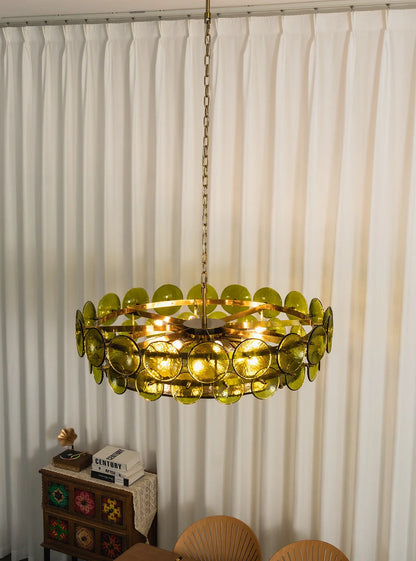 Solaris Disc Murano Glass Chandelier