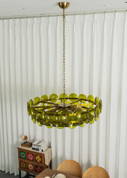 Solaris Disc Murano Glass Chandelier